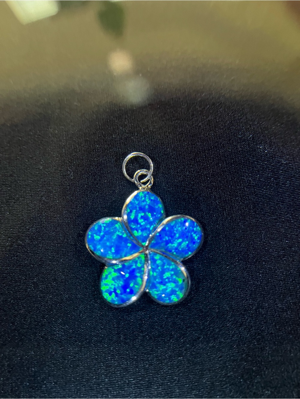 Sterling Silver Plumeria Pendant from Hawaii.